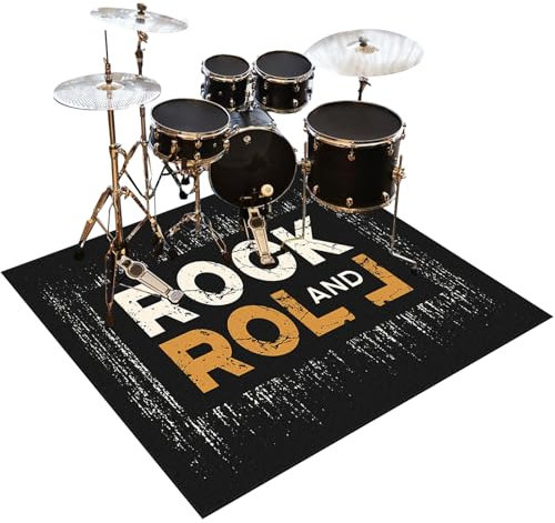 Tappeto per Batteria Tappeto a Tamburo Insonorizzato Drum Tappeto 120 x 80 cm Tappetino per Batterie Elettroniche Rullante Acustica Snare Drum Strumenti Musicali Tappeti Antiscivolo per Batteria