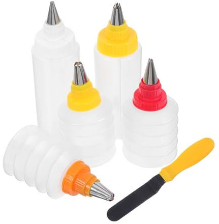 MAGICLULU Kit De Manga Pastelera 6 Piezas Botellas Exprimibles Para Suministros De Decoración De Galletas Y Pasteles