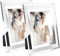 Marcos de Fotos 20x25cm de Vidrio para la Mesa, Portafotos para Cuadros de Cristal en Posición Vertical y Horizonta con el Borde Plateado, Ideal para Decoración del Hogar y la Oficina (Juego de 2)
