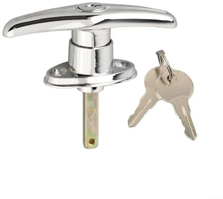 Robustes Garagentorschloss T-Griff mit 2 Schlüsseln, Metall Wasserdichtes Türschloss für Garagen, Schuppen, Wohnwagen, Wohnmobile