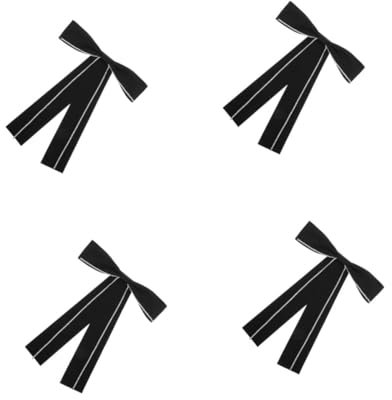 4pcs en Tissu Noir Bowknot Shape Brooch broch Femme Femmes Accessoires pré-attachés Shirts élégants Broches à nœuds Papillon pour Le col