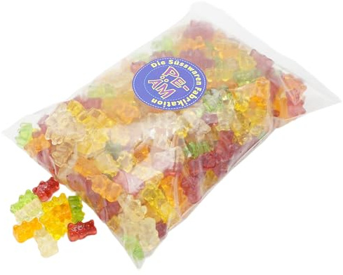 PE ÄM | Zuckerfreie Fruchtgummi Bärchen Mix | 900g Nachfüllbeutel | Minimale Verpackung 100% recyclebar | Süß & Saftig | Premiumfruchtgummi | Fruchtig