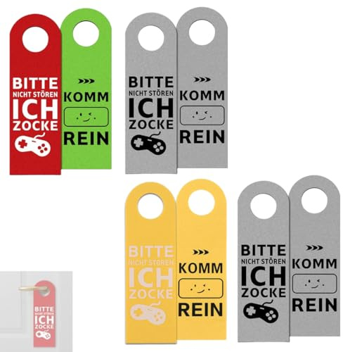 4 Pièces Plaque de Porte Ne Pas Déranger, Je Joue, Décoration Chambre Gamer, Accessoire Porte, Cadeau pour Gamers et Joueurs de Jeux, Idéal pour Adolescents Garçons, Déco Chambre Gaming Cool
