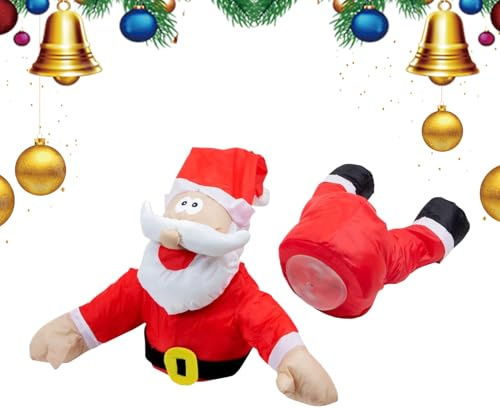 Besreey Fensterdekoration | Set Weihnachten Rentier und Santa Dekoration Crash auf Glas – Partyzubehör und Urlaubsdekoration für Eingangstür, Innenbereich, Außenbereich, Festival, Garten, Schlafzimmer