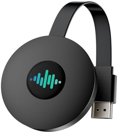 5G Wireless HDMI Dongle, 4K Miracast HDMI Adapter mit Screen Mirror, Miracast/Airplay/DLNA Screen Mirroring für i-Phone/i-Pad/Android/iOS zu TV/Monitor/Laptop/Tablet, Plug & Play (Kohlschwarz)