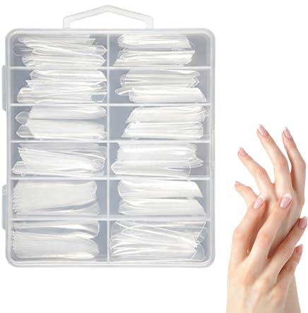 Almond Nail Tips Shorts – wiederverwendbar Wudu Nail Rings | Gel Nails Tip Shapes für Home Salon Everyday Wear Beginners Women Mother Girlfriend