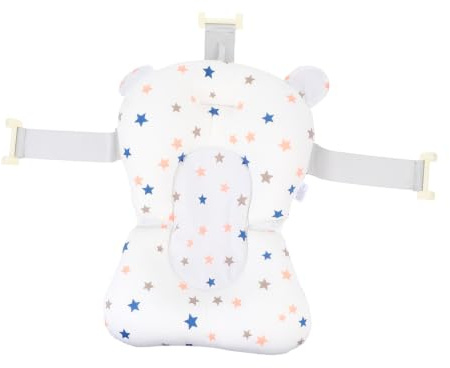BAZEITFLOW Babybadewannensitz Netz Verstellbare Babybadewannenauflage aus Atmungsaktivem Material Rutschfestes Babybadematte für Neugeborene Passend für Badewannen und Waschbecken