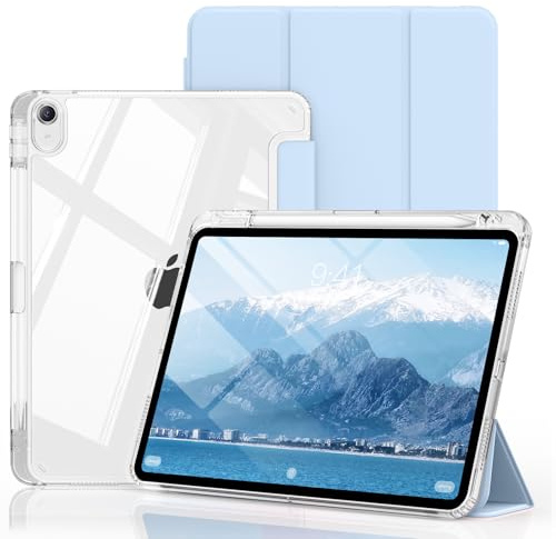 Aoub iPad Hülle für 11. Gen (A16) 11 2025 & 10. Gen 10,9 2022, Blau | mit Stifthalter, dünn & leicht, TPU Hybrid, klares Rückteil, vergilbungsfrei, Auto Schlafen/Wache
