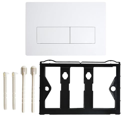 ZoZoMaiy WC Drückerplatte, Weiß Doppelspülung Betätigungsplatte, 245x163 mm | Kompatibel für Geberit Sigma 01, 20, 30, 50, UP300, UP320 Serien Betätigungsplatten, mit Einbaurahmen, ABS Material