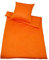 Kinzler B-10001/09 hochwertige Baumwoll-Satin Bettwäsche Uni, modern, 80x80 + 155x200 cm, orange