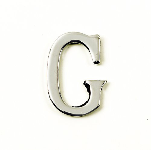 Black Country Metal Works 1.5-2 Inch Self Adhesive Solid Brass Numbers & Letters Chrome Finish (G)
