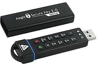Apricorn Aegis Secure Key 240 GB FIPS 140-2 Level 3 Validated 256-bit Encryption USB 3.0 Flash Drive (ASK3-240GB)