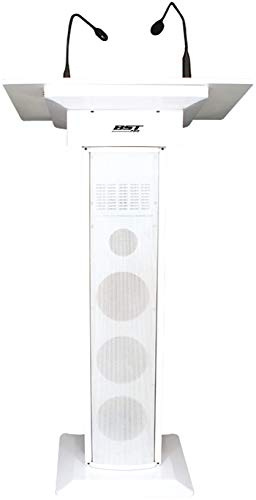 BST AMC73 Lectern Built In Speaker + 2 x Wireless Microphones PA System