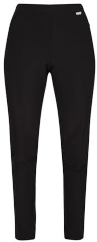 Regatta Pentre Stretch Isoflex Durable Water Repellent Part Elasticated Waist 2 Zipped Pockets Trousers - Black, 12