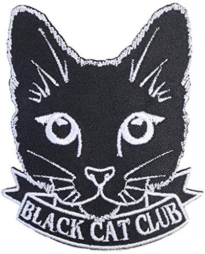 Black cat Club - Aufnäher, Größe: 8 x 8,5 cm