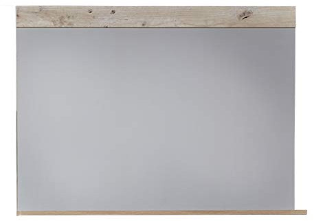 trendteam smart living - Indy- Wandspiegel - Grau/Braun- Garderobenspiegel mit 1 Ablage - (BxHxT) 90 x 69 x 16 cm - Für Flur, Wohnzimmer oder Badezimmer