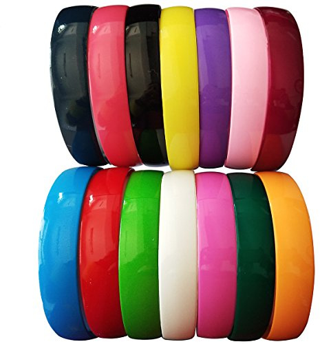 12 Stück 25 mm Kunststoff-Stirnbänder mit Zähnen für Mädchen und Frauen, breite bunte Haarbänder