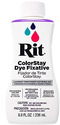 Craft County Rit ColorStay Farbstoff Fixiermittel verbessert und bewahrt Farben reduziert das Ausbluten, ideal für die meisten Stoffe für Färbeprojekte (8z)