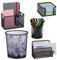 Relaxdays Schreibtisch Organizer 5er Set, Büro & Zuhause, Mülleimer, Bürobox, Briefhalter, Stifte-& Zettelbox, schwarz