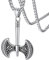 FaithHeart Norse Viking Axe Necklace Mans Nordic Warrior Axes Pendant Silver Steel Jewelry Charm Vikings Stuff Talisman Necklaces Boys Gift