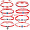 WDDC Auge Armband Rot, Böser Blick Armband, 8 Stück Geflochtenes Armband Rot, Verstellbare Größe, Handgefertigt, Halten Böse Geister Fern, für Baby, Frau, Party, Schutz und Glücksgeschenke