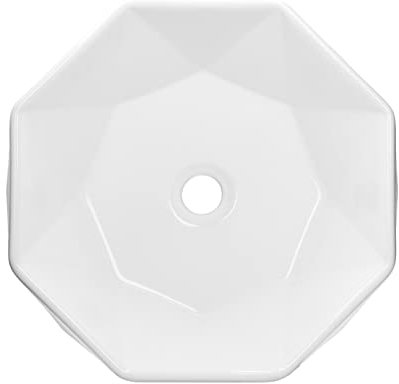 Keramik Waschbecken rund Ø 420 x 135 weiß ohne Überlauf Aufsatzwaschbecken Diamant ohne Zubehör