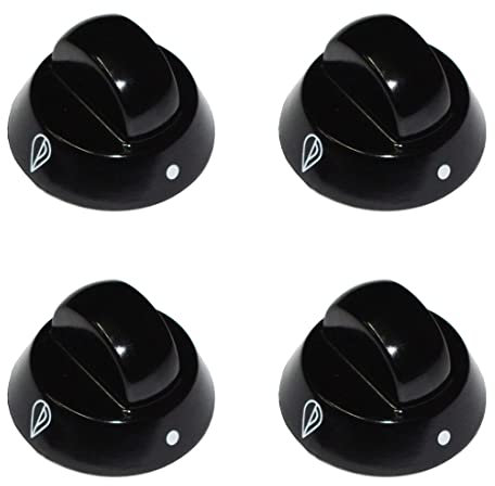 Ariston Indesit - Manopola per cucina piano cottura a gas con incastro perno Ø 7 mm. in plastica nera - M0218 (4 pezzi)