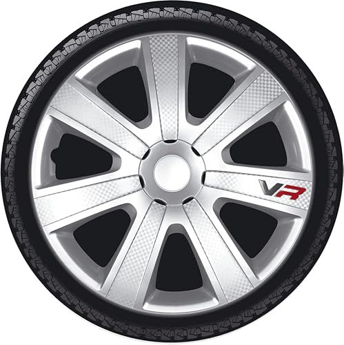All4You Radzierblenden VR Carbon Silver 14 Zoll Radkappen Radblenden 4 St?ck Silber