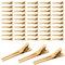 50 Stück Double Prong Clips, Metall Alligator Clips Haarnadeln, Friseur Pin Curl, für Lockige Haarproduktion, Haarverlängerung, DIY Haarschmuck (KC Gold)