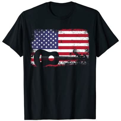 Amerikanische Flagge Ukulele Hemd - USA-Flagge T-Shirt