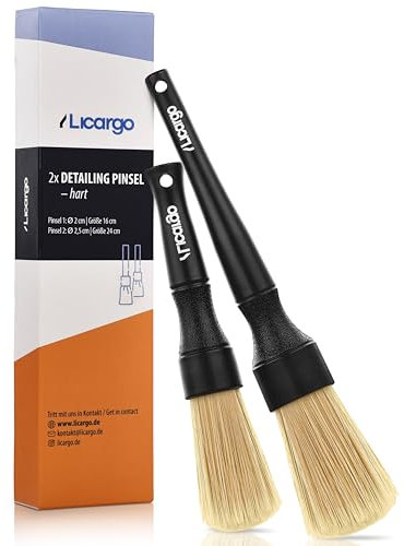 LICARGO Detailing Pinsel Auto - für effektive & sanfte Reinigung innen & außen - 2 Stück Pinsel Autopflege für Felgen, Motor - Car Detailing Brush - Auto Pinsel Reinigung Reinigungspinsel Auto Set
