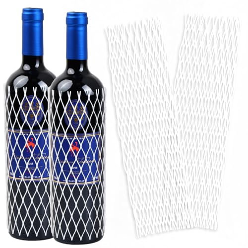 Bezavea Mesh Glass Bottle Protective Sleeves 8.3 Inch Wine Bottle Protector Mesh Liquor Bottle Protective Sleeves Reusable Wine Mesh Protective Sleeves for Keep Bottles Safe 30 Pieces