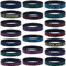 GORGECRAFT 20 Styles de Bracelets de Sport de Motivation en Silicone Citation Inspirante Bracelets Élastiques en Caoutchouc Style Unisexe avec Messages Positifs pour Femmes Hommes Bureau Noir
