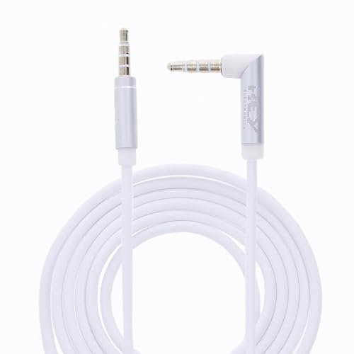 REY Cable Jack Macho 4 Polos, Audio Micro 3,5mm TRRS, Oro, Acodado, 1,5M