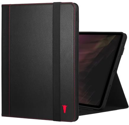 TORRO Lederhülle kompatibel mit iPad Pro 13 - Echtleder iPad Pro 13 2024 Hülle mit Standfunktion und Apple Pencil-Konnektivität (Schwarz)