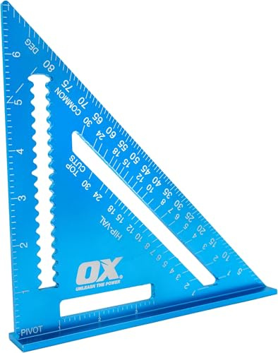 OX Tools Pro Aluminium Rafters Square Metric - 180mm, Blue (Pack of 5)
