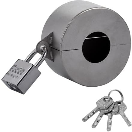Round Door Handle Lock, 7.6CM Door Knob Lock Safety Cover Door Knob Lock Out Device,Cover to Disable Faucet/Valve, Prevents Turning of Door Knob and Access to Keyhole, Prevents Operating The Knob