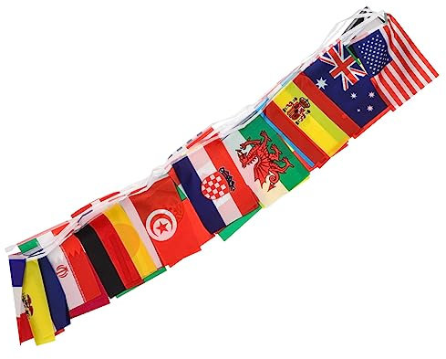 CORHAD 1satz Fussball Wm Wimpelkette Länder Partybanner Deko Für Fussballfeiern Robuste Fahnen Mit Klaren Druck Für Garten Bar Und Innenräume Fussball Party Zubehör