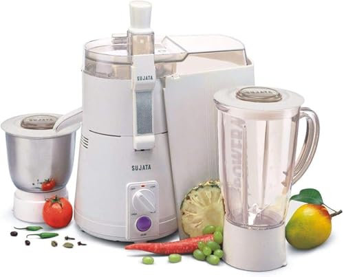 AEspares Sujata Powermatic Plus 900 Watts Juicer Mixer Grinder | 22000 Rotations Per Min | 90 Minutes Continuous Running | 3 Versatile Jars 1750 ml, 1000 ml and 500ml