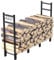ZCZUOX Kaminholzregal innen Außen, Holzstapelhilfe, Holzunterstand, Brennholzlager, Kaminholzständer, Holzlager, Brennholzregal aus Metall für Kaminholz Brennholz (114 * 80 * 25CM)