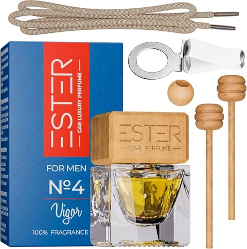 Car Air Freshener For Men| Car Luxury Perfume - №4 Vigor: For Men - 1Fl Oz Luxury Essential Oil Diffuser with Sticks - Long-Lasting Scent Air Purifier (Floral, Green, Spicy, Sweet)