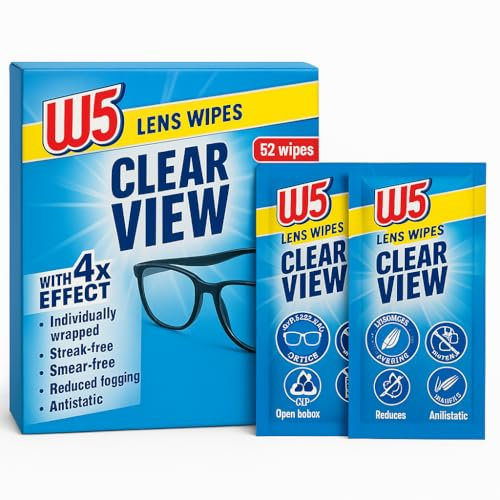 104 W5 Cleaning Multi-Purpose Wipes for Binoculars, Cameras, Glasses, Lenses, Screens, TVs, Monitors Streak-Free, Lint-Free, Anti-Smudge Safe and Gentle on Delicate Surfaces