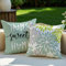 Vorysum 2er Set Kissenbezug 40x40 cm Grün Dahlien Outdoor Kissen Modern Kissenbezüge Blumen Dekorative Sofakissen Samt Optik für Garten Sofa Wohnzimmer Bett Doppelseitiges Muster