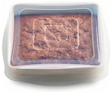 Stasher Reusable Silicone Stretch Lid for Casseroles, Sheet Pans, Baking Dishes–Square Replacement Lid, 8”x8”, Stretchable, Leak-free, Microwave Safe, Dishwasher Safe, Food Cover, Eco-Friendly, Clear