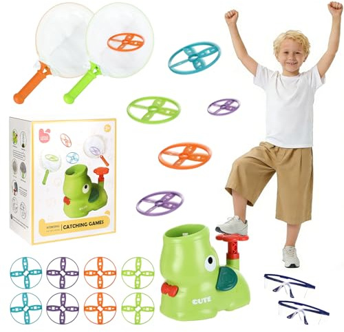 Exsink Outdoor Spiele für Kinder,Flugscheiben Werfer,Propeller Spielzeug | Jahre Junge Mädchen, Outdoor Spiele für Garten Spielzeug Draußen ab 3-10 Jahre