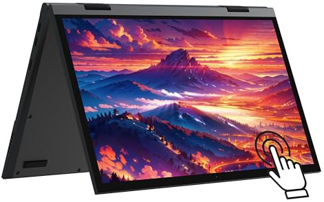Amita 10.95 Inch Touchscreen Laptop with 360° Rotating Design, Full HD+ Display, Fingerprint Access & Backlit Keyboard, 16GB Memory & 1TB Solid State Storage, Grey Portable Notebook