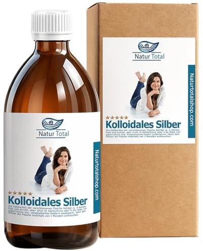 Natur Total Kolloidales Silber 50 PPM 1000ml | Die universelle Mitte | Apotheker-Braunglas | Reinstwasser Typ 1 | 99,99% Silber | Ideal für erfahrene Anwender & Tierpflege | Made in Germany