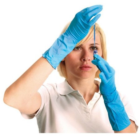 Hygostar Nitrilhandschuh SUPER HIGH RISK blau L 30 cm, puderfrei