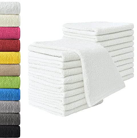 NatureMark Gästetücher – 20er Pack (30x50 cm), 100% Baumwolle, Oeko-TEX Zertifiziert, weich, saugfähig und pflegeleicht – Für Bad, Gäste & Spa – Weiß