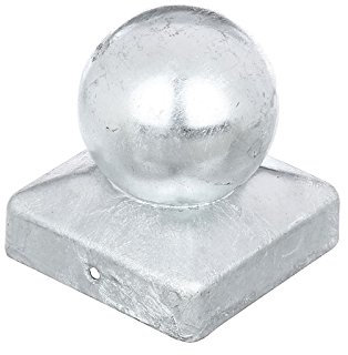 Pfostenkappe verzinkt 90 x 90 mm mit Kugel, inkl. 2 Schrauben